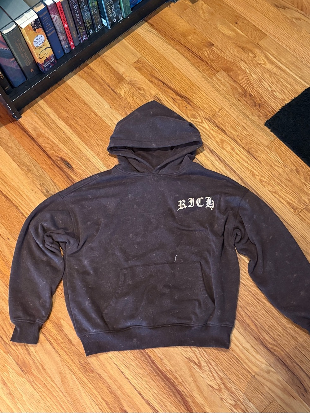 Men's Black 'RICH' Hooded Sweatshirt